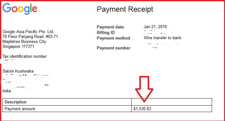 adsense payment receipt 
