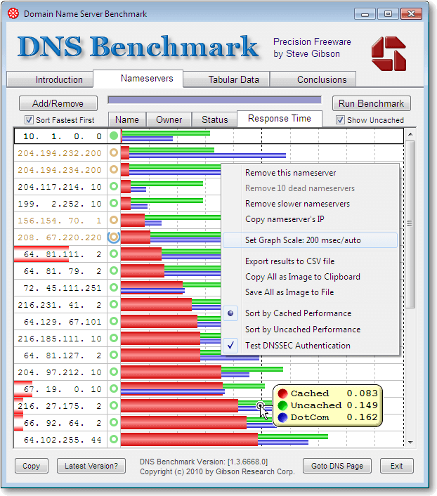 DNS Benchmarking tool
