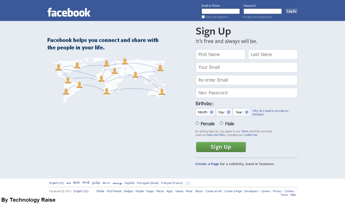 Mixed Info Point: New Look on Facebook login page