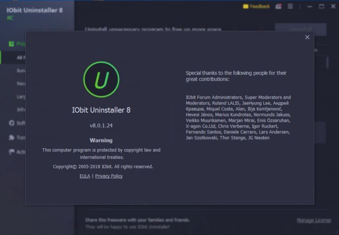 IObit Uninstaller RC Full Download