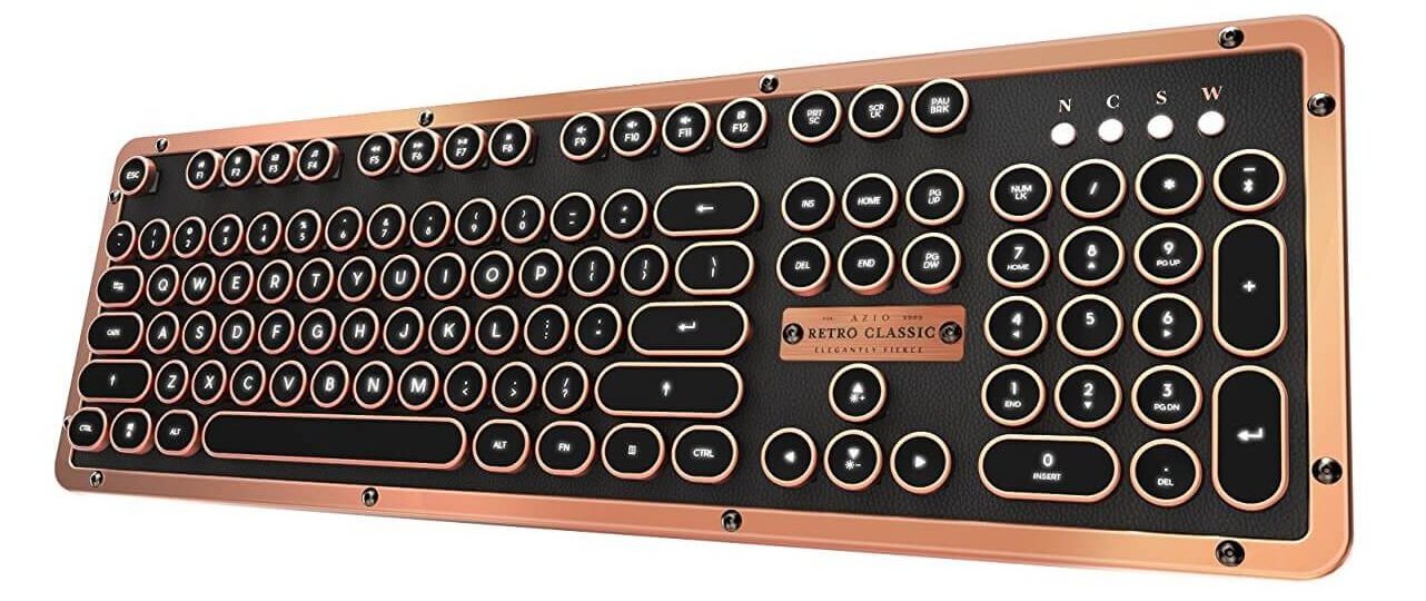 Azio Retro Classic Bluetooth Artisan - Luxury Antique Backlit Mechanical Keyboard