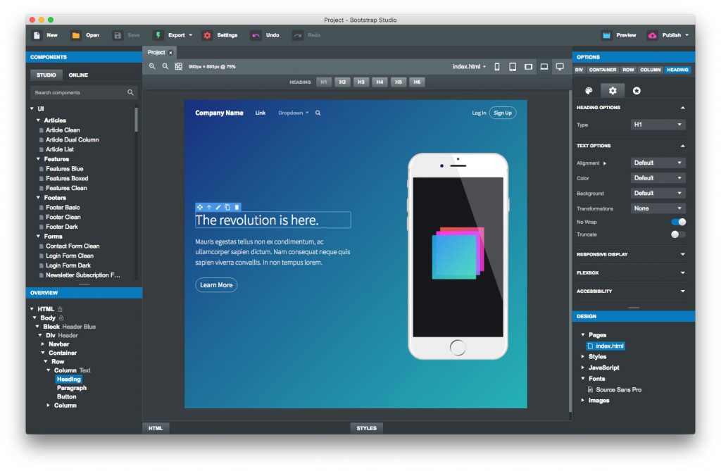 Bootstrap Studio 4.1.7 Pro Direct Link Download