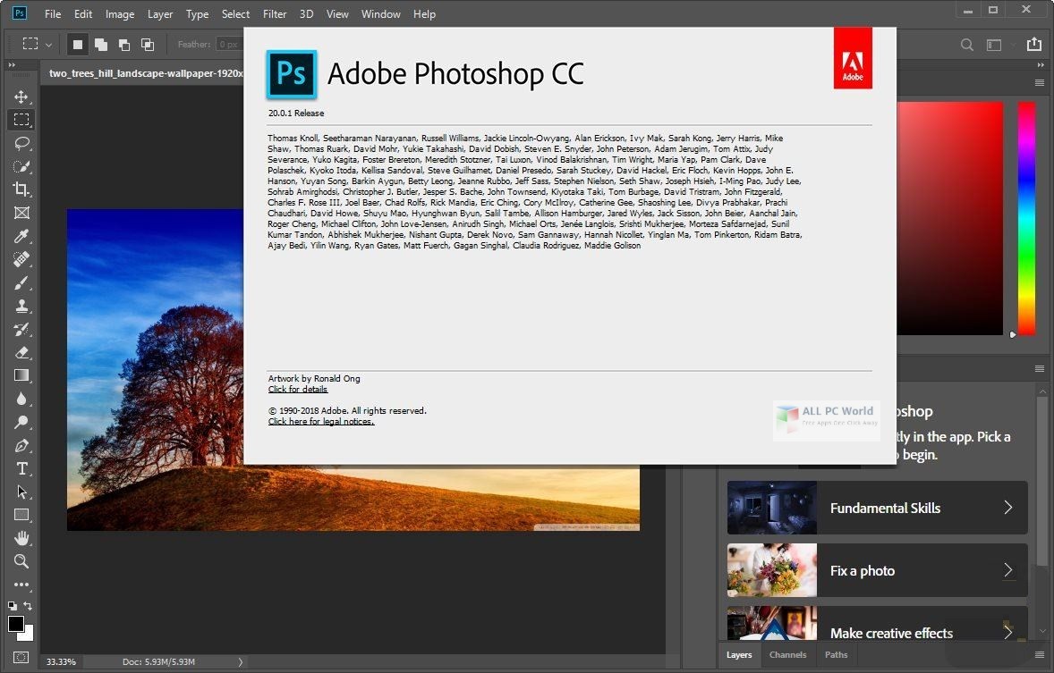 Adobe Photoshop CC 2019 v20.0.5 download for free